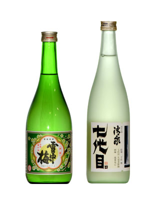 雪中梅普通酒（720ml）＋清泉純米吟醸「七代目」（720ml）